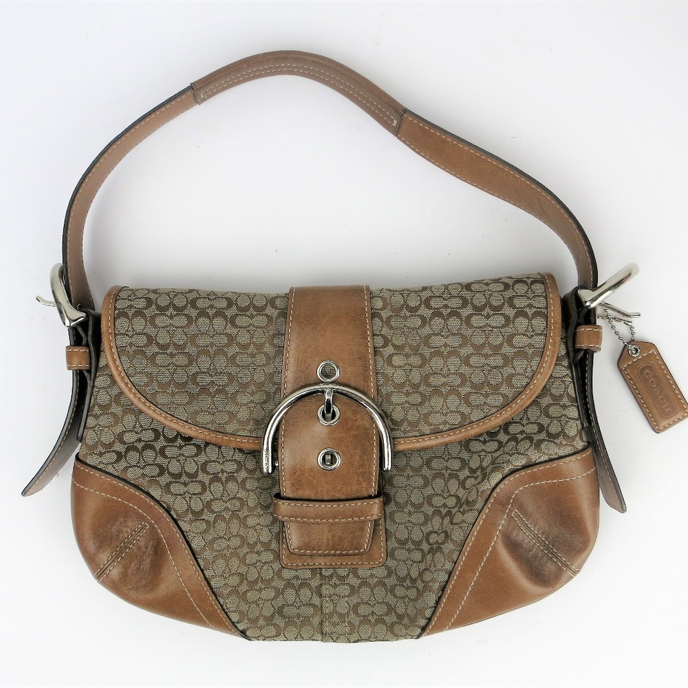 Coach Soho Signature Shoulder Bag Jacquard Buckle